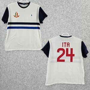 Polo Ralph Lauren Italia Shirt Mens XL Classic Fit #24 Crest Embroidered Pony